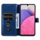 Solid Color Stand Wallet Design Textured Leather Cover + Inner TPU Phone Case for Samsung Galaxy A33 5G - Blue Samsung Cases Mobile