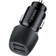 Veger CC316 Charger Car Usb X 2 2A - Black