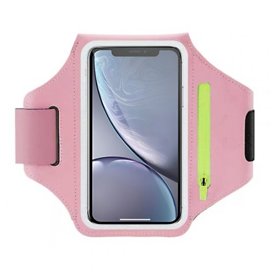 Universal for 6.7-inch Phones and Below Sports Armband Phone Case Mobile Phone Arm Bag for Running Cycling - Pink Universal Cases for Smartphones