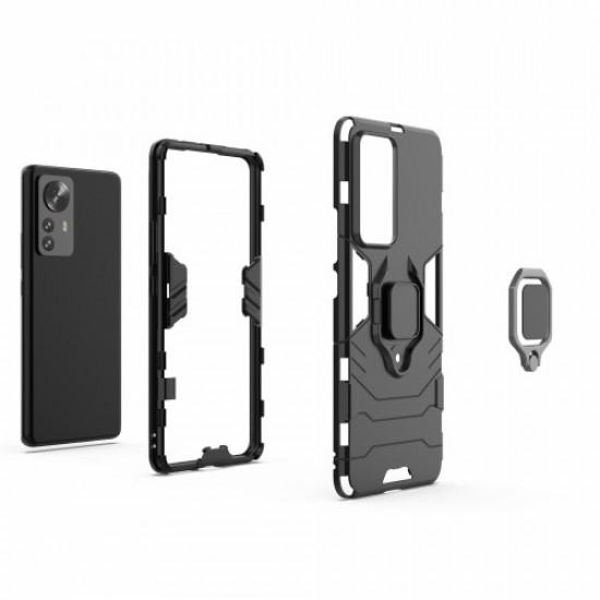Hybrid Phone Case for Xiaomi 12 Pro, Ring Kickstand Hard PC + Soft TPU Shock-Absorbing Phone Cover - Blue XIAOMI Cases Mobile