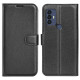 For TCL 30E/TCL 30 SE/TCL 306/TCL 305 PU Leather Folio Book Magnetic Cover Stand Feature Protective Litchi Texture Wallet Case - Black TCL Mobile Cases