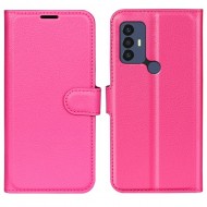 Θήκη Πορτοφόλι με Βάση Στήριξης (Όψη Δέρματος) για TCL 30 SE / TCL 30E - Φούξια