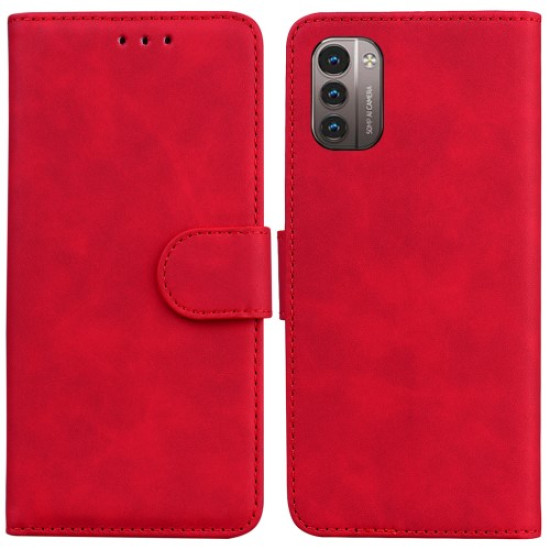 Flip Mobile Phone Bag Case for Nokia G11/G21 PU Leather Protective Phone Cover with Stand Wallet - Red Nokia Cases Tablet