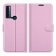 Litchi Texture PU Leather Case Flip Stand Shockproof Phone Cover with Wallet for TCL 20 SE - Pink TCL Mobile Cases