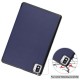 For TCL TAB 10s 9080G (2021) Drop-proof Trifold Stand PU Leather + PC Tablet Cover Case with Auto Wake/Sleep - Dark Blue TCL Tablet Cases