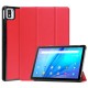 For TCL TAB 10s 9080G (2021) Drop-proof Trifold Stand PU Leather + PC Tablet Cover Case with Auto Wake/Sleep - Red TCL Tablet Cases