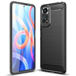 For Xiaomi Redmi Note 11 4G (Qualcomm) Soft Skin Flexible TPU Case Carbon Fiber Texture Brushed Surface Anti-Scratch Anti-Fingerprint Phone Cover - Black For Xiaomi Redmi Note 11 4G (Qualcomm) Soft Skin Flexible TPU Case Carbon Fiber Texture Brushed Surface Anti-Scratch Anti-Fingerprint Phone Cover - Black