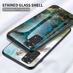 For Xiaomi Redmi Note 11 4G (Qualcomm) /Note 11S 4G Marble Pattern Shockproof Phone Case Tempered Glass + PC Back TPU Frame Shell - Blood Red Marble For Xiaomi Redmi Note 11 4G (Qualcomm) /Note 11S 4G Marble Pattern Shockproof Phone Case Tempered Glass + PC Back TPU Frame Shell - Blood Red Marble