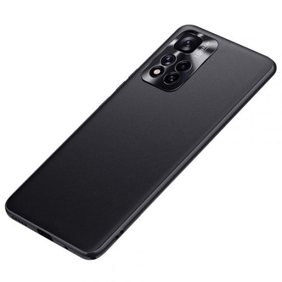 FUKELAI Stylish Textured PU Leather Coated TPU Scratch-resistant Wear-resistant Phone Case for Xiaomi Redmi Note 11 Pro 4G (Mediatek) / Redmi Note 11 Pro 5G (Qualcomm)+ - Black XIAOMI Cases Mobile