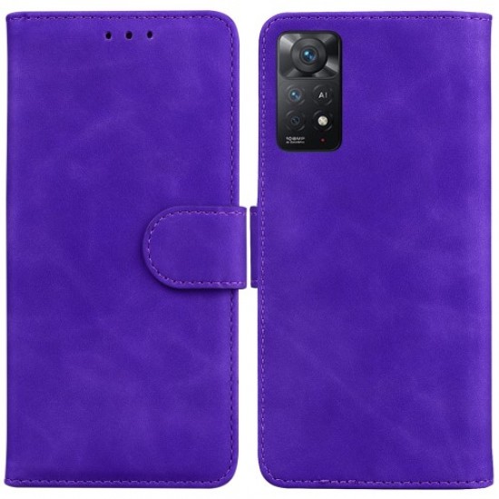 For Xiaomi Redmi Note 11 Pro 4G (MediaTek)/Note 11 Pro 5G (Qualcomm) PU Leather Wallet Cover Full Protection Stand Phone Shell - Purple XIAOMI Cases Mobile
