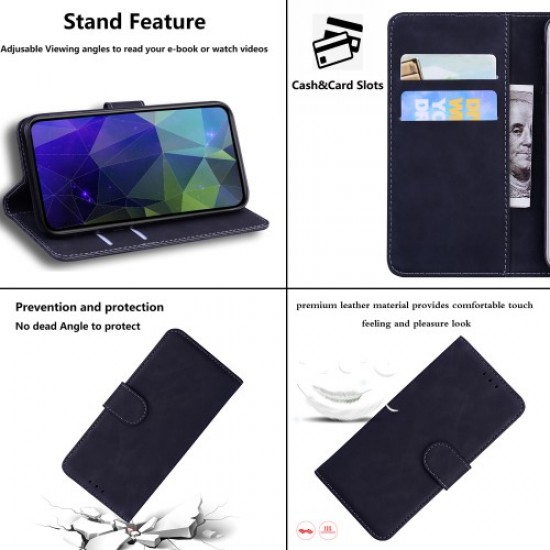 For Xiaomi Redmi Note 11 Pro 4G (MediaTek)/Note 11 Pro 5G (Qualcomm) PU Leather Wallet Cover Full Protection Stand Phone Shell - Black XIAOMI Cases Mobile