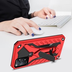 For Xiaomi Redmi Note 11 Pro 4G (MediaTek)/Note 11 Pro 5G (Qualcomm) Phantom Knight Series Hybrid PC + TPU Mobile Phone Case Cover with Kickstand - Red For Xiaomi Redmi Note 11 Pro 4G (MediaTek)/Note 11 Pro 5G (Qualcomm) Phantom Knight Series Hybrid PC + TPU Mobile Phone Case Cover with Kickstand - Red