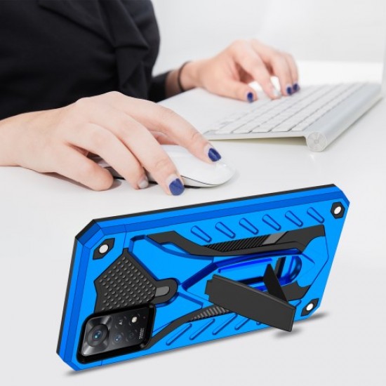 For Xiaomi Redmi Note 11 Pro 4G (MediaTek)/Note 11 Pro 5G (Qualcomm) Phantom Knight Series Hybrid PC + TPU Mobile Phone Case Cover with Kickstand - Blue XIAOMI Cases Mobile