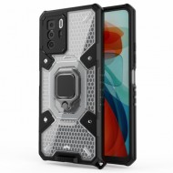 Hybrid Hard PC Soft TPU Bumper Protective Case with 360 Rotation Kickstand for Xiaomi Redmi Note 10 Pro 5G (China) / Poco X3 GT - White