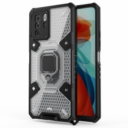 Υβριδική Θήκη με Διάφανη Πλάτη και Βάση Στήριξης για Xiaomi Poco X3 GT / Redmi Note 10 Pro 5G - Λευκό / Μαύρο