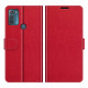 Crazy Horse Leather Wallet Stand Case for Motorola Moto G50 - Red Motorola Cases Mobile