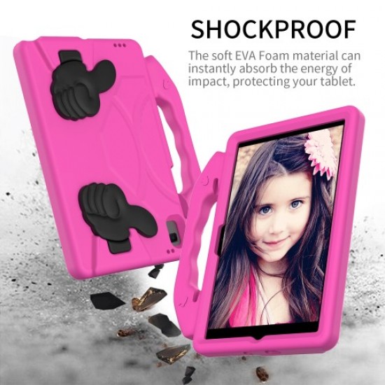 Foldable Thumb Kickstand EVA Tablet Case for Samsung Galaxy Tab A8 10.5 (2021) Shock Absorbing Cover with Handle - Rose Samsung Cases Mobile Tablet