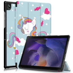 For Samsung Galaxy Tab A8 10.5 (2021) Pattern Printing Stylish Premium Tri-Fold Stand Auto Wake / Sleep PU Leather Smart Case - Unicorn For Samsung Galaxy Tab A8 10.5 (2021) Pattern Printing Stylish Premium Tri-Fold Stand Auto Wake / Sleep PU Leather Smart Case - Unicorn