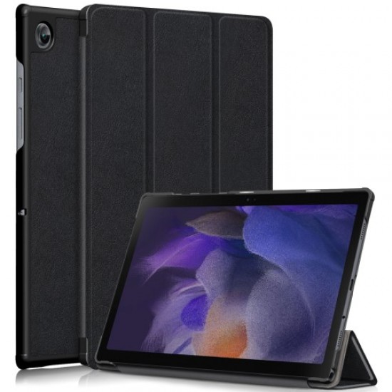 For Samsung Galaxy Tab A8 10.5 (2021) Anti-Fall Light Thin Premium Tri-Fold Stand Auto Wake / Sleep PU Leather Tablet Case Cover - Black Samsung Cases Mobile Tablet