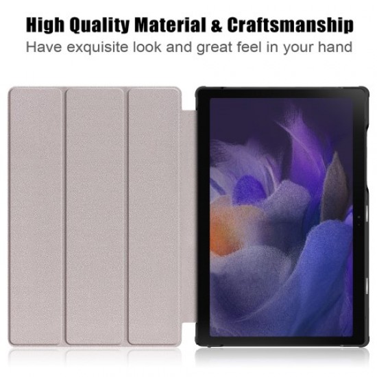 For Samsung Galaxy Tab A8 10.5 (2021) Anti-Fall Light Thin Premium Tri-Fold Stand Auto Wake / Sleep PU Leather Tablet Case Cover - Blue Samsung Cases Mobile Tablet