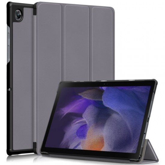 For Samsung Galaxy Tab A8 10.5 (2021) Anti-Fall Light Thin Premium Tri-Fold Stand Auto Wake / Sleep PU Leather Tablet Case Cover - Grey Samsung Cases Mobile Tablet