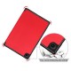 For Samsung Galaxy Tab A8 10.5 (2021) Anti-Fall Light Thin Premium Tri-Fold Stand Auto Wake / Sleep PU Leather Tablet Case Cover - Red Samsung Cases Mobile Tablet