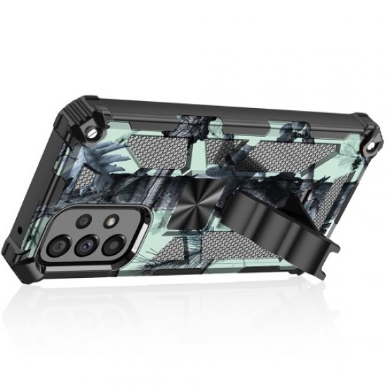 Slim Phone Case for Samsung Galaxy A53 5G Military Grade Armor Hybrid PC+TPU Shockproof Camouflage Cover with Kickstand - Dark Blue Samsung Cases Mobile