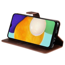 Well-protected Wallet Stand PU Leather + TPU Magnetic Clasp Phone Cover Case for Samsung Galaxy A13 4G - Brown
