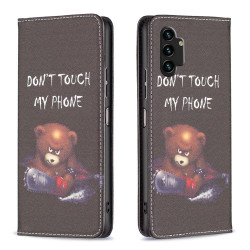 Magnetic Auto-absorbed Folio Flip Cover for Samsung Galaxy A13 4G. Pattern Printing PU Leather Wallet Stand Folding Phone Case - Bear