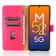 Stand Feature Skin-touch Protective Phone Cover Wallet Leather Case with Hand Strap for Samsung Galaxy M52 5G - Rose Samsung Cases Mobile