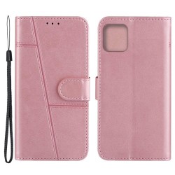 Simple Style Leather Phone Shell Wallet Case with Stand Design for iPhone 13 Pro Max 6.7 inch - Rose Gold Simple Style Leather Phone Shell Wallet Case with Stand Design for iPhone 13 Pro Max 6.7 inch - Rose Gold