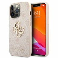 Guess PU 4G Metal Logo Case for iPhone 13 Pro Max - Pink