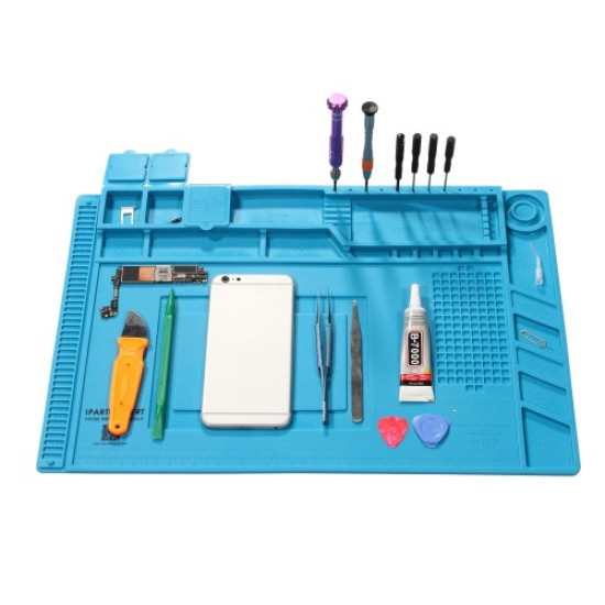 IPARTS EXPERT Heat Insulation Magnetic Screw Keeper Silicone Mat Cell Phone Maintenance Platform Pad Repair Tools