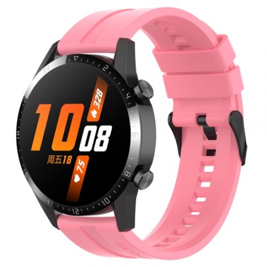 22mm Silicone Watch Strap Wristband with Steel Pin Buckle for Huawei Watch GT3/GT Runner - Pink Gadgets - Toys - Hobby