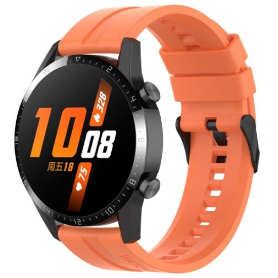 22mm Silicone Watch Strap Wristband with Steel Pin Buckle for Huawei Watch GT3/GT Runner - Orange Gadgets - Toys - Hobby