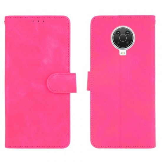 Skin-touch Feeling Leather Wallet Case for Nokia 6.3 / G10 / G20 Phone Cover with Supporting Stand - Rose Nokia Cases Tablet