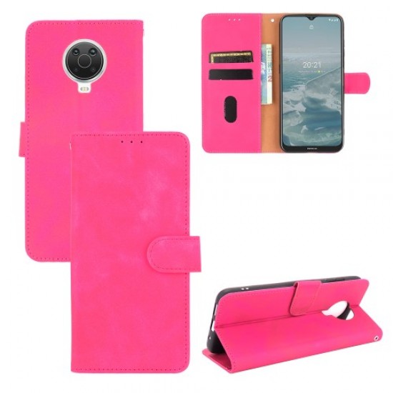 Skin-touch Feeling Leather Wallet Case for Nokia 6.3 / G10 / G20 Phone Cover with Supporting Stand - Rose Nokia Cases Tablet