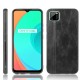 PU Leather Coated PC + TPU Mobile Phone Cover Hybrid Case for Realme C11 - Black Oppo Realme Cases Mobile