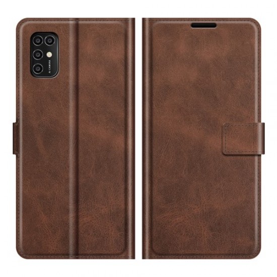 Magnetic Square Clasp Leather Wallet Stand Protective Case Cover for ZTE Blade V2020 Smart - Coffee ZTE Cases Mobile