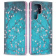 Pattern Printing PU Leather Magnetic Adsorption Case Stand Feature Flip Folio Wallet Phone Cover for Samsung Galaxy S22 Ultra 5G - Plum Blossom Samsung Cases Mobile
