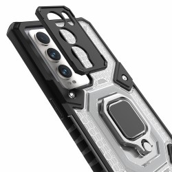 Υβριδική Θήκη με Σκληρή Ημιδιάφανη Πλάτη και Μεταλλικό Δαχτυλίδι Κρατήματος για Realme GT Explorer Master - Γκρι Υβριδική Θήκη με Σκληρή Ημιδιάφανη Πλάτη και Μεταλλικό Δαχτυλίδι Κρατήματος για Realme GT Explorer Master - Γκρι