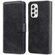 Solid Color Textured Leather Cover + Inner TPU Phone Case Stand Wallet Design Cellphone Cover for Samsung Galaxy A53 5G - Black Samsung Cases Mobile