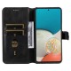 Solid Color Textured Leather Cover + Inner TPU Phone Case Stand Wallet Design Cellphone Cover for Samsung Galaxy A53 5G - Black Samsung Cases Mobile