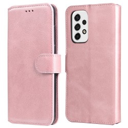 Solid Color Textured Leather Cover + Inner TPU Phone Case Stand Wallet Design Cellphone Cover for Samsung Galaxy A53 5G - Rose Gold Solid Color Textured Leather Cover + Inner TPU Phone Case Stand Wallet Design Cellphone Cover for Samsung Galaxy A53 5G - Rose Gold