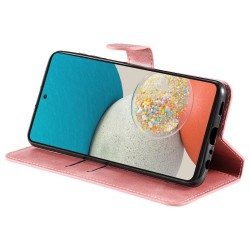 Solid Color Textured Leather Cover + Inner TPU Phone Case Stand Wallet Design Cellphone Cover for Samsung Galaxy A53 5G - Rose Gold Solid Color Textured Leather Cover + Inner TPU Phone Case Stand Wallet Design Cellphone Cover for Samsung Galaxy A53 5G - Rose Gold