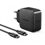Wall charger UGREEN CD217, 65W, USBC (black) + USB-C to USB-C cable, 2m - Black