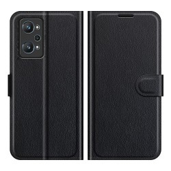 Θήκη Πορτοφόλι με Βάση Στήριξης (Όψη Δέρματος) Ρετρό για Realme GT Neo2 - Μαύρο