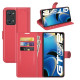 Shock-resistant Litchi Texture Folio Flip Magnetic Closure PU Leather Stand Case Wallet Phone Cover for Realme GT Neo2 - Red Oppo Realme Cases Mobile