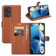 Shock-resistant Litchi Texture Folio Flip Magnetic Closure PU Leather Stand Case Wallet Phone Cover for Realme GT Neo2 - Brown Oppo Realme Cases Mobile