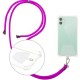 Universal Adjustable Phone Lanyard Neck Strap with 2 Tether Patches Mobile Case Accessory - Purple Holders & Docks